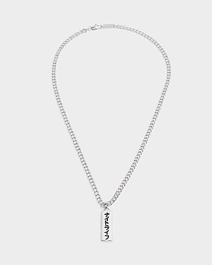 Silver Japanese Tag Necklace