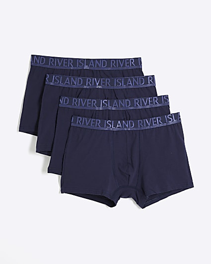 4PK Navy Double Tipped Trunks