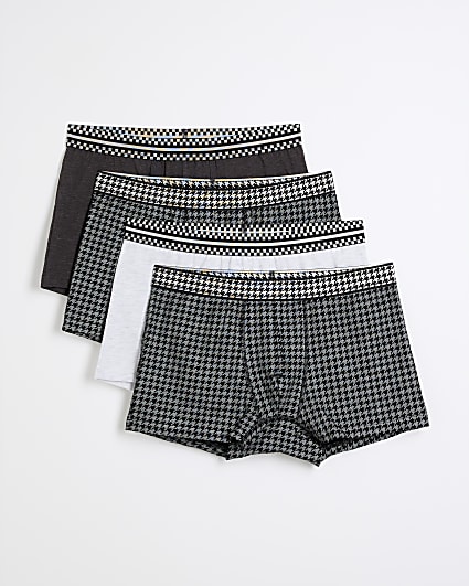 4PK Silver Dogtooth Trunks