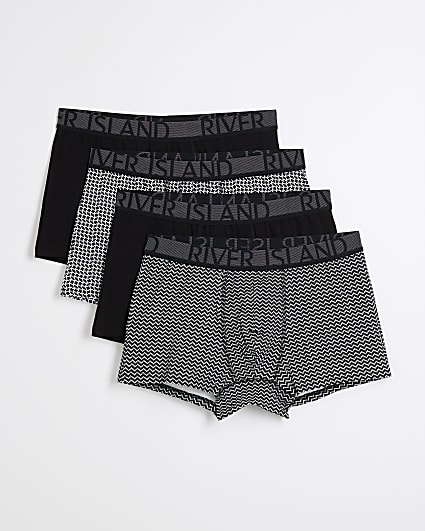 4PK Black Monochrome Trunks