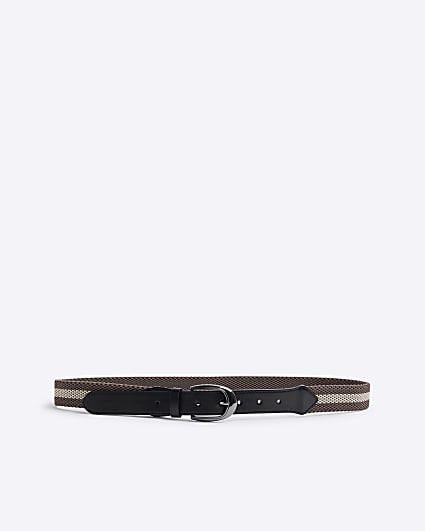 Brown Woven Elasticated Belt