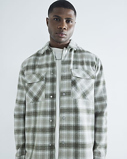 Green check overshirt