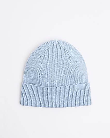 Blue knitted beanie