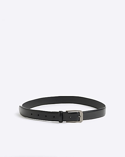 Black faux leather belt