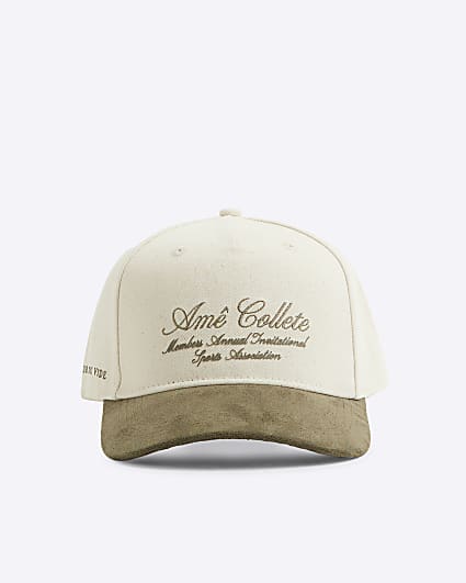 Khaki embroidery detail cap