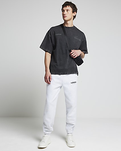 Black oversized fit graphic script t-shirt