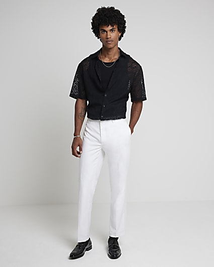 White tuxedo trousers