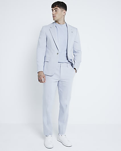 Blue Slim Fit Suit Trousers