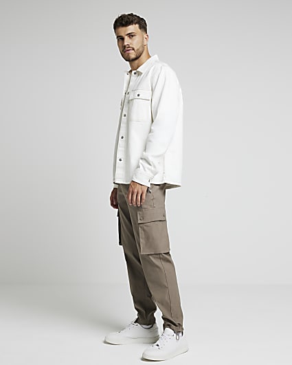 Stone regular fit cargo trousers