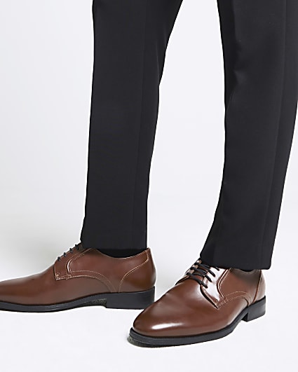 Brown formal derby shoes