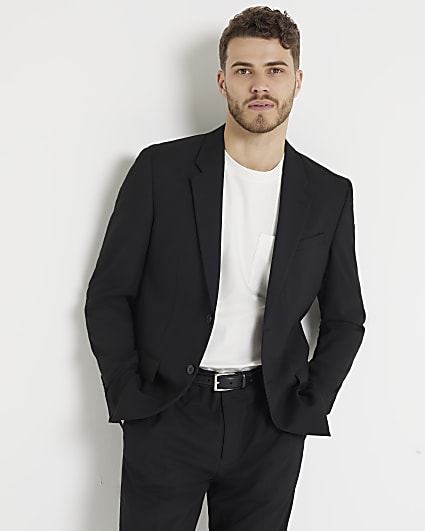 Black slim fit smart blazer