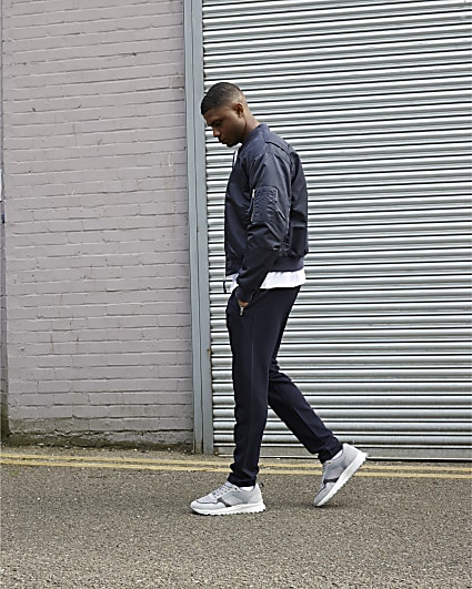 Navy Regular Fit Bomber Jacket