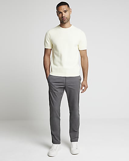 Grey skinny fit smart chino trousers