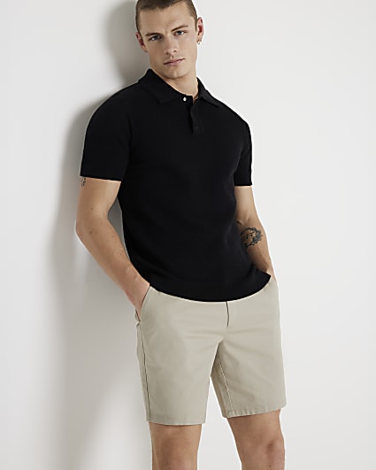 Stone skinny fit chino shorts