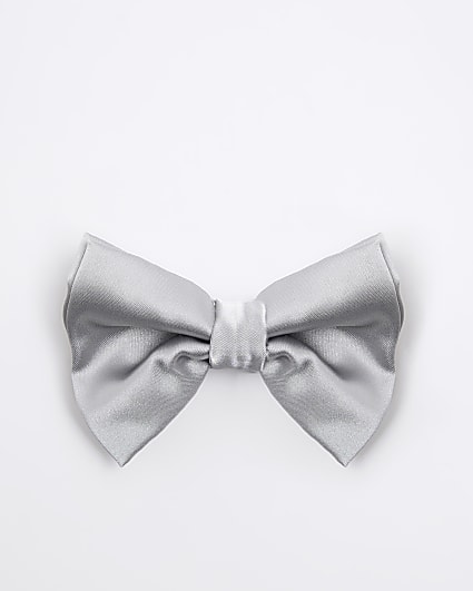 Grey sateen bow tie