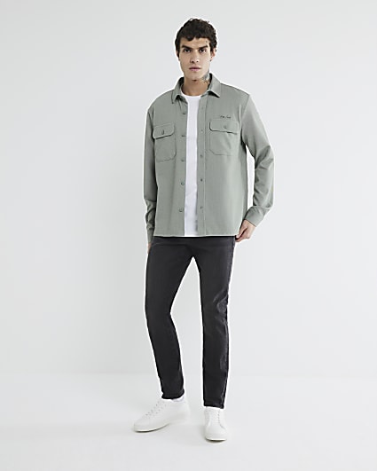 Black Skinny Fit Washed Jeans