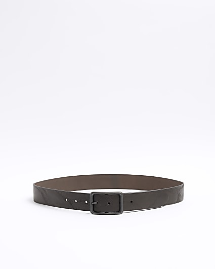 Brown leather casual belt