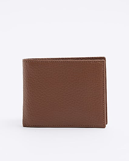 Brown pebbled leather wallet