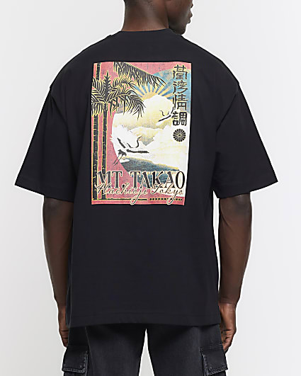 Black oversized fit graphic t-shirt