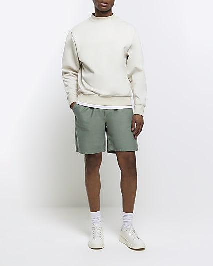 Light Green regular fit pull on shorts