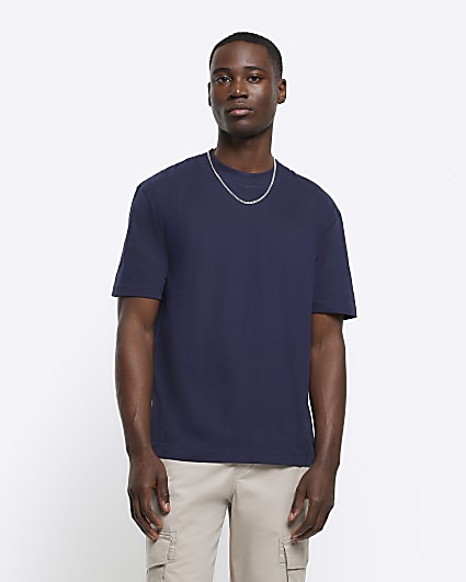 Navy RI Studio regular fit t-shirt