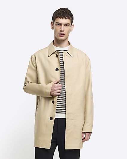 Stone regular fit short smart Mac coat