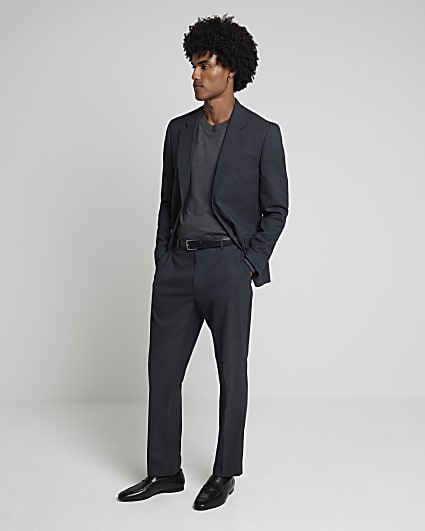 Charcoal Stretch Slim Fit Suit Trousers