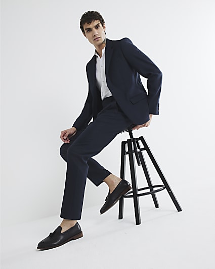 Navy Stretch Skinny Fit Suit Trousers