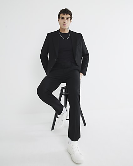 Black Stretch Skinny Fit Suit Trousers