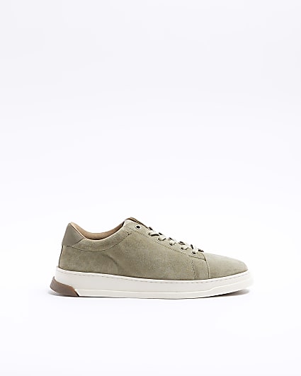 Green suede trainers