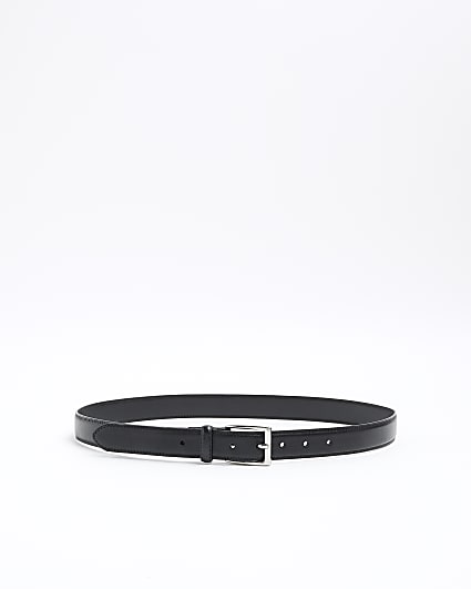 Black faux leather belt