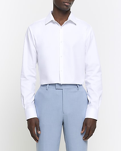 White slim fit new egyptian cotton shirt