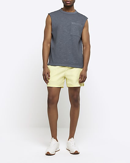 Yellow regular fit swim shorts