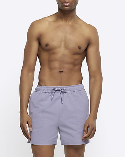 Purple regular fit swim shorts