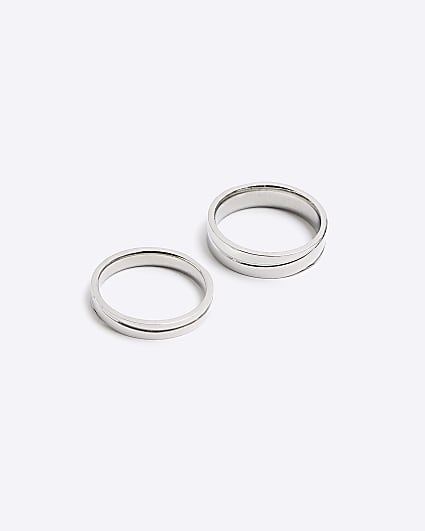 2 Pack Silver Stainless Steel colour rings