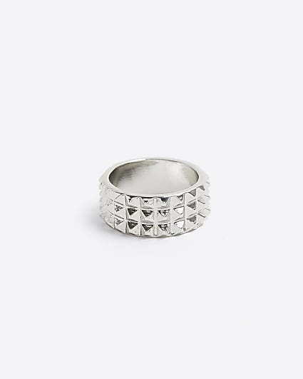 Silver colour spike ring