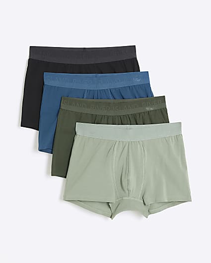 4PK green cotton stretch RI trunks