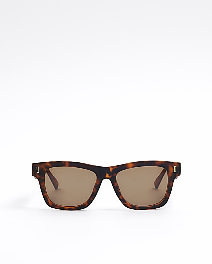 Brown tortoise shell square sunglasses