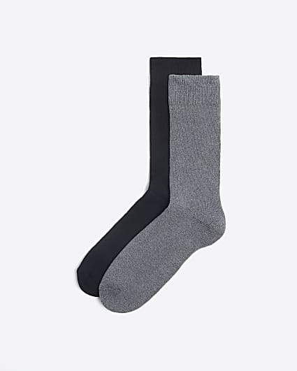 2PK Black boot socks