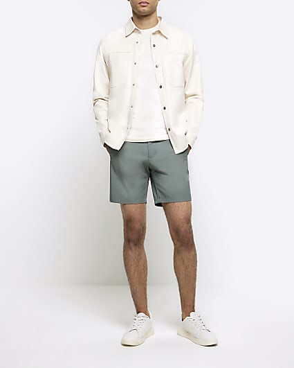 Green tapered fit shorts