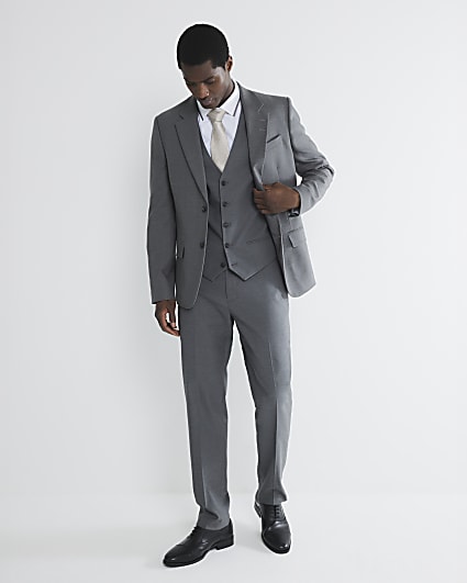 Grey slim fit waistcoat