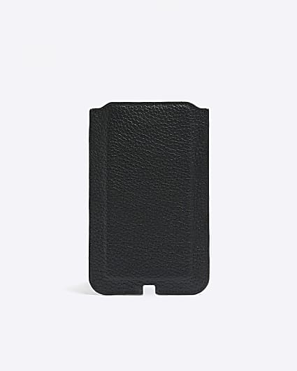 Black leather cardholder