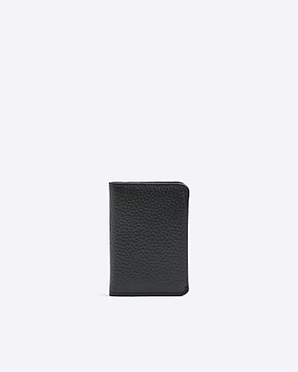 Black leather pebbled cardholder