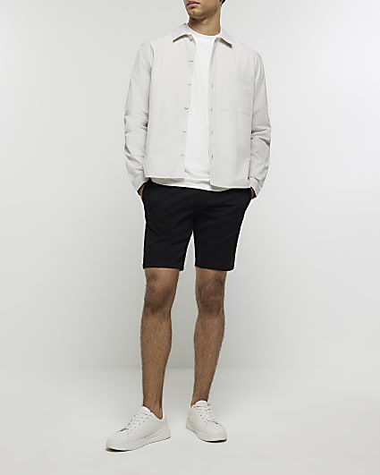 Black skinny fit chino short