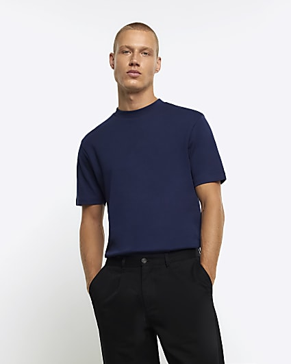 Navy RI studio slim fit t-shirt