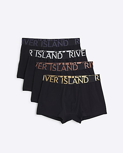 4PK Black RI cotton stretch trunks