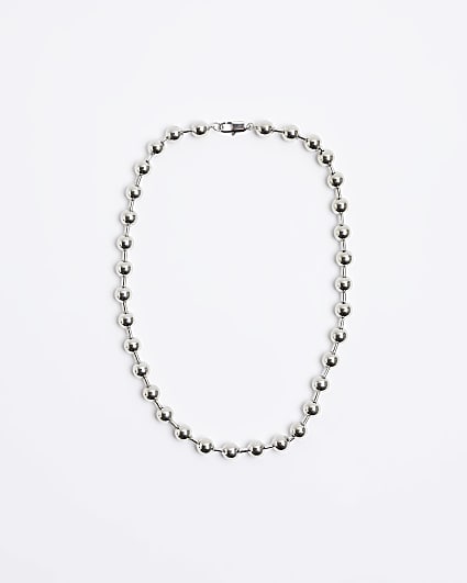 Silver colour ball necklace