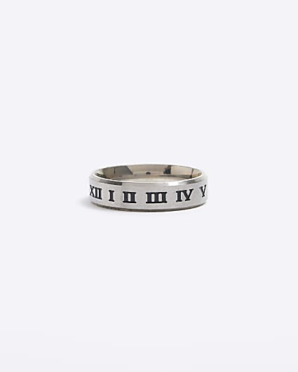 Silver colour roman number ring