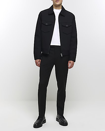 Black slim fit smart trousers