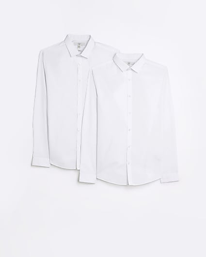 White slim fit multipack of 2 smart shirts